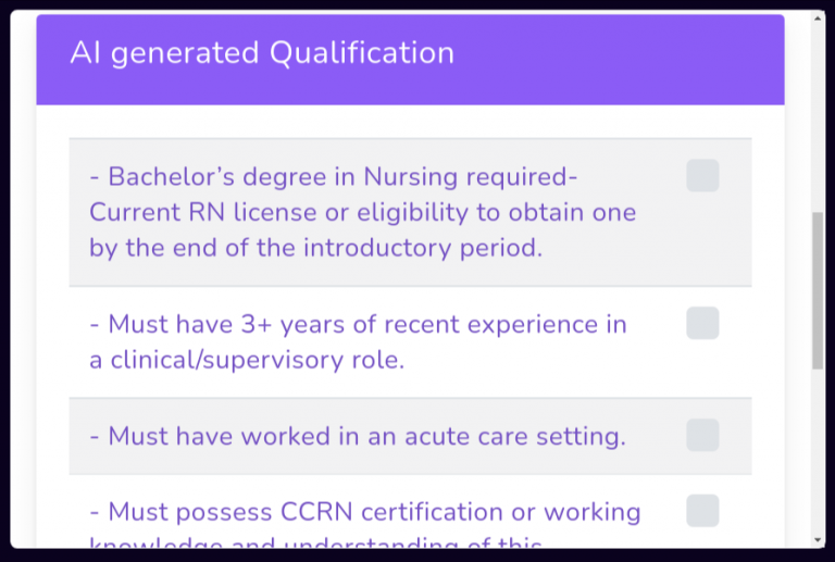 job qualifications generator